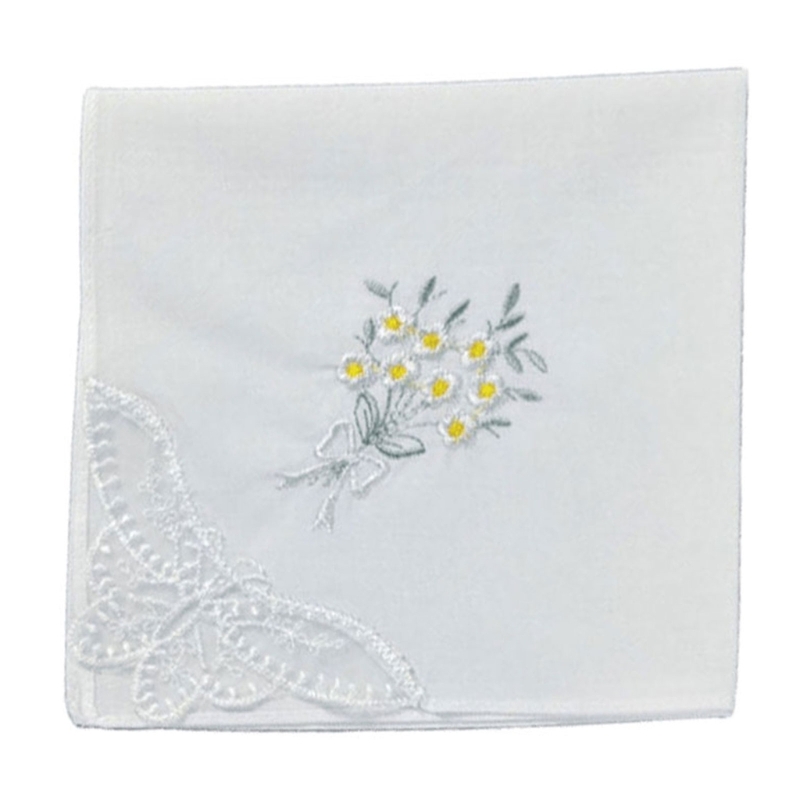 Monogrammed Handkerchief - Bawełniana chusteczka z haftem w kolorowe