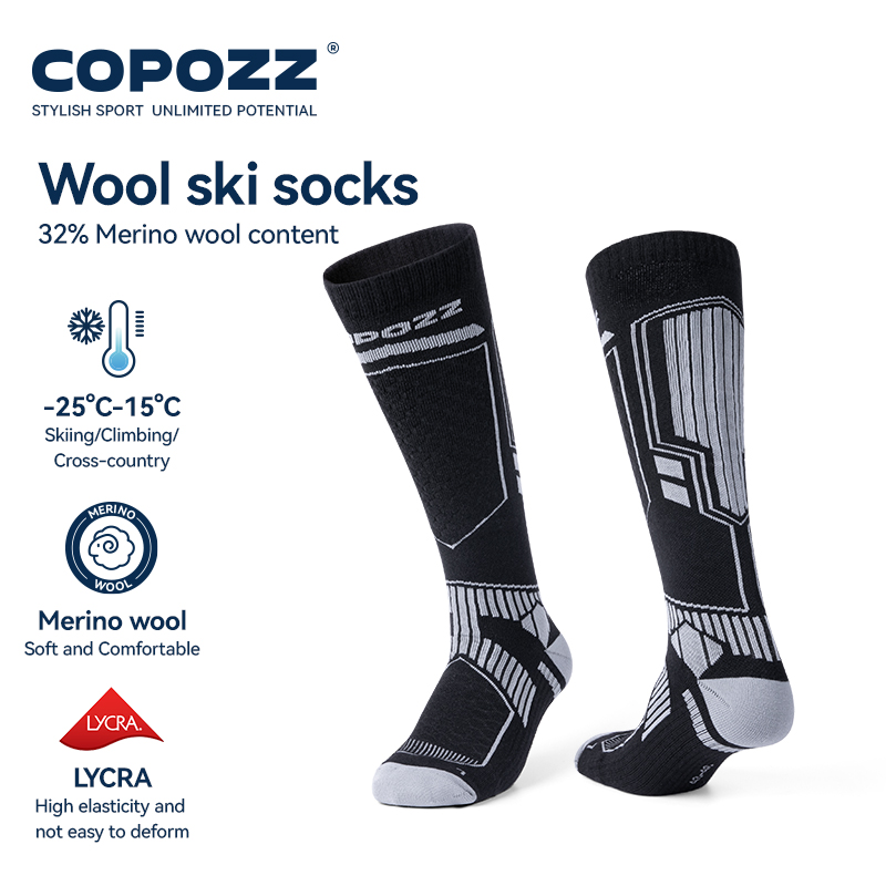 Sock Garter Men - Skarpety narciarskie z wełny merino COPOZZ,