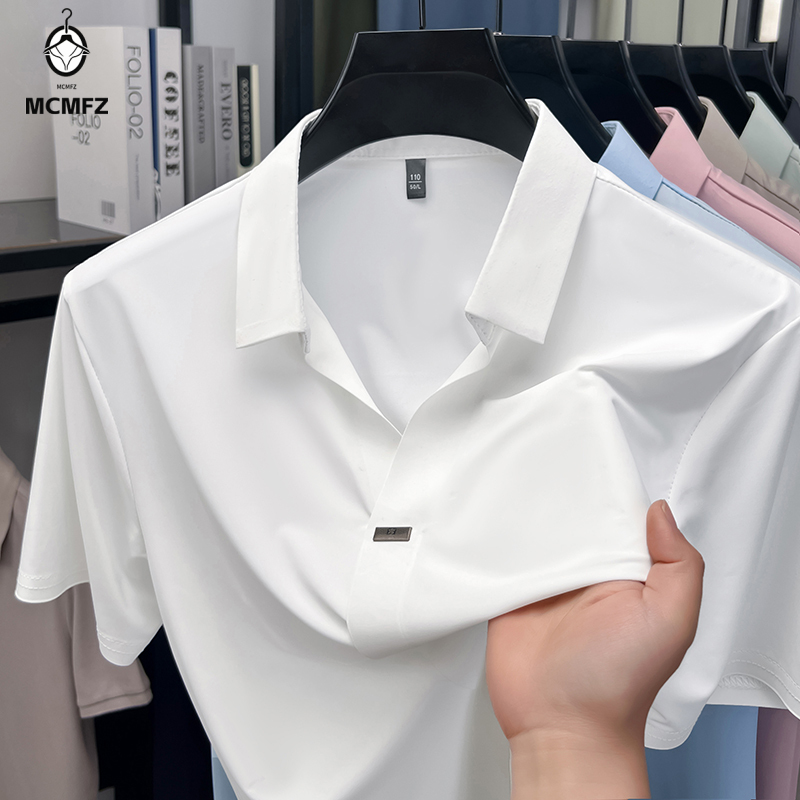 Men Formal Wear In Summer - Prosta koszula męska z ukrytym zapięciem,
