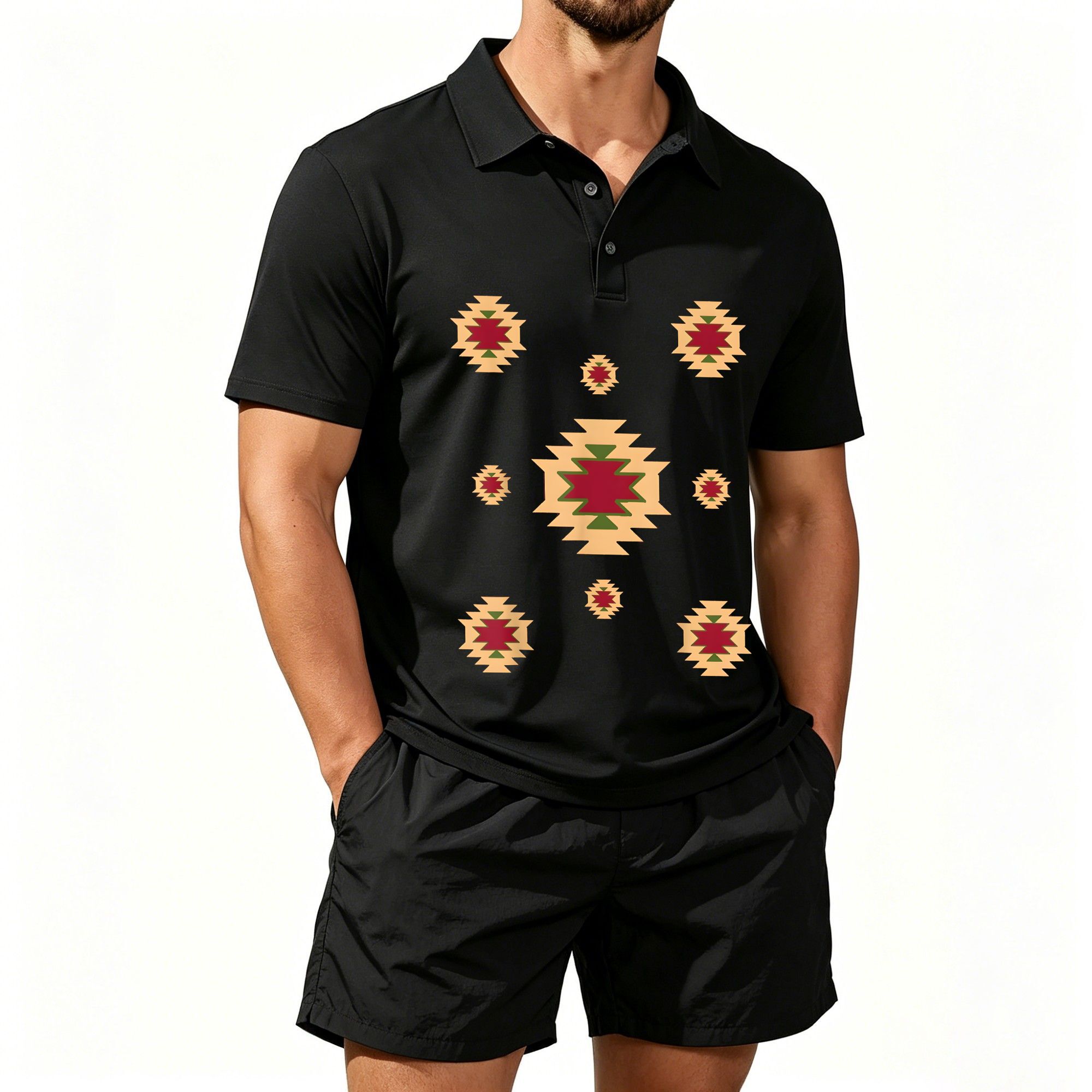 Men'S Ethnic & Formal Designer Wear Studio S - Męski zestaw koszulek polo z krótkim