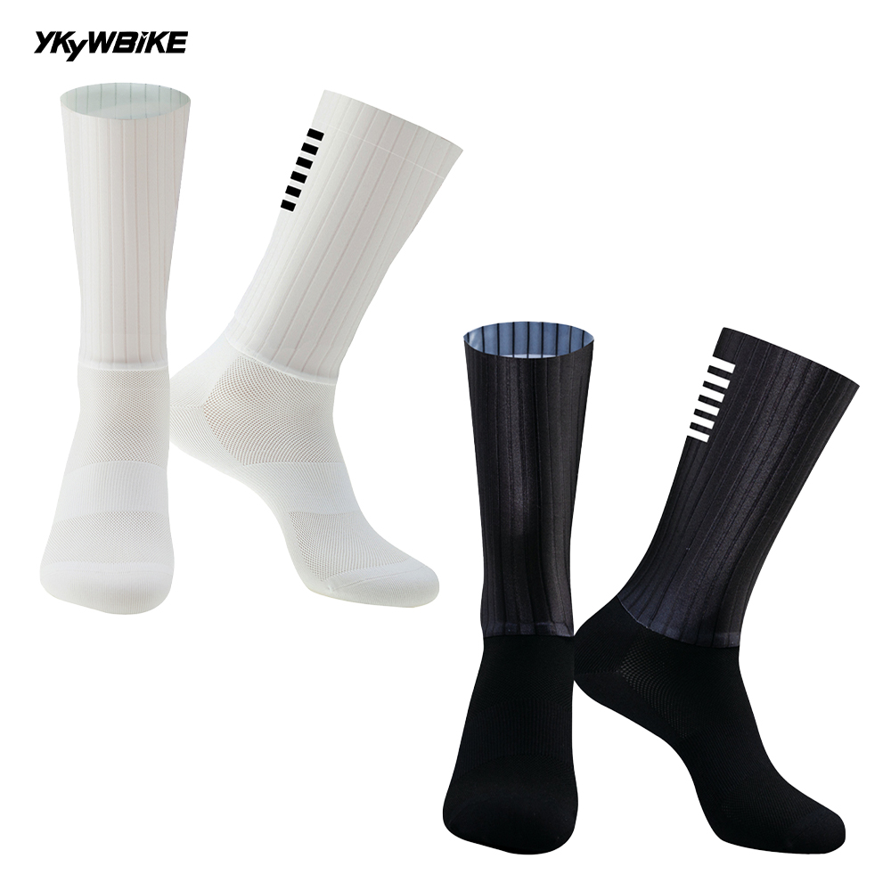 Sock Garter Men - YKYW Czarne Białe Antypoślizgowe Silikonowe Męskie