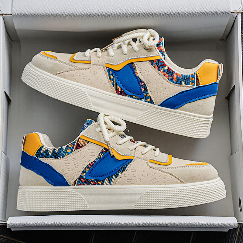 Men'S Ethnic & Formal Designer Wear Studio S - Męskie sneakersy vintage z patchworkiem na