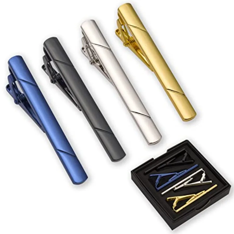 Tie Bar Clip - 4 szt. spinek do krawata dla
