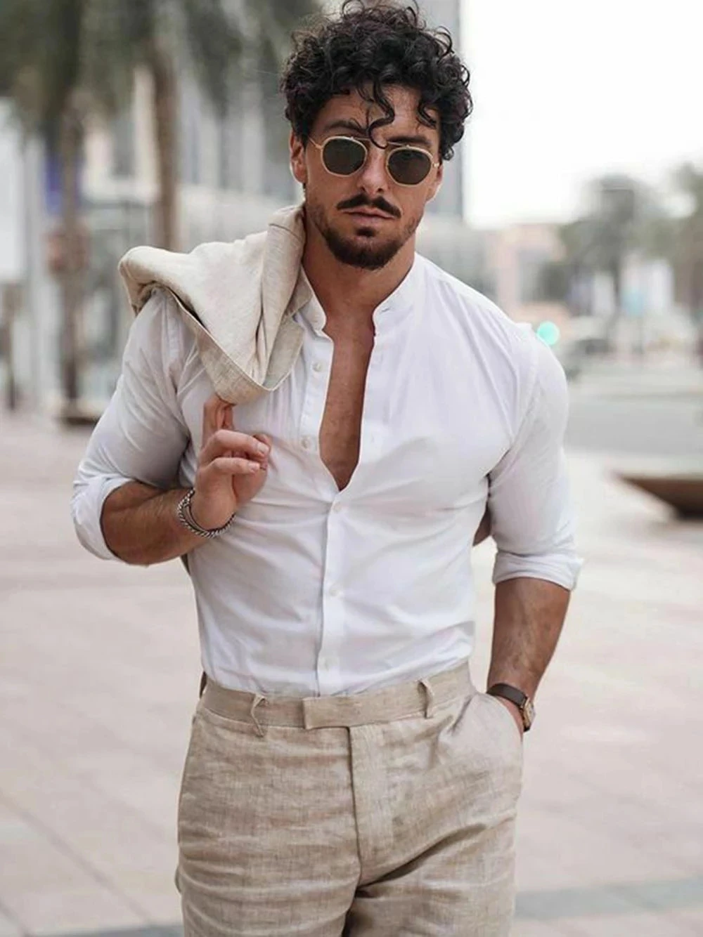 Letnie lniane garnitury męskie – Men Formal Wear In Summer recenzja i cena