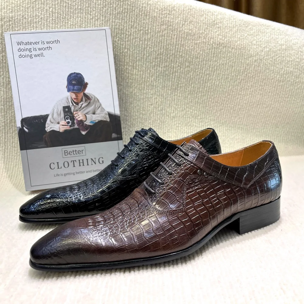 Włoskie luksusowe męskie buty  – Men Formal Wear Wedding recenzja i cena