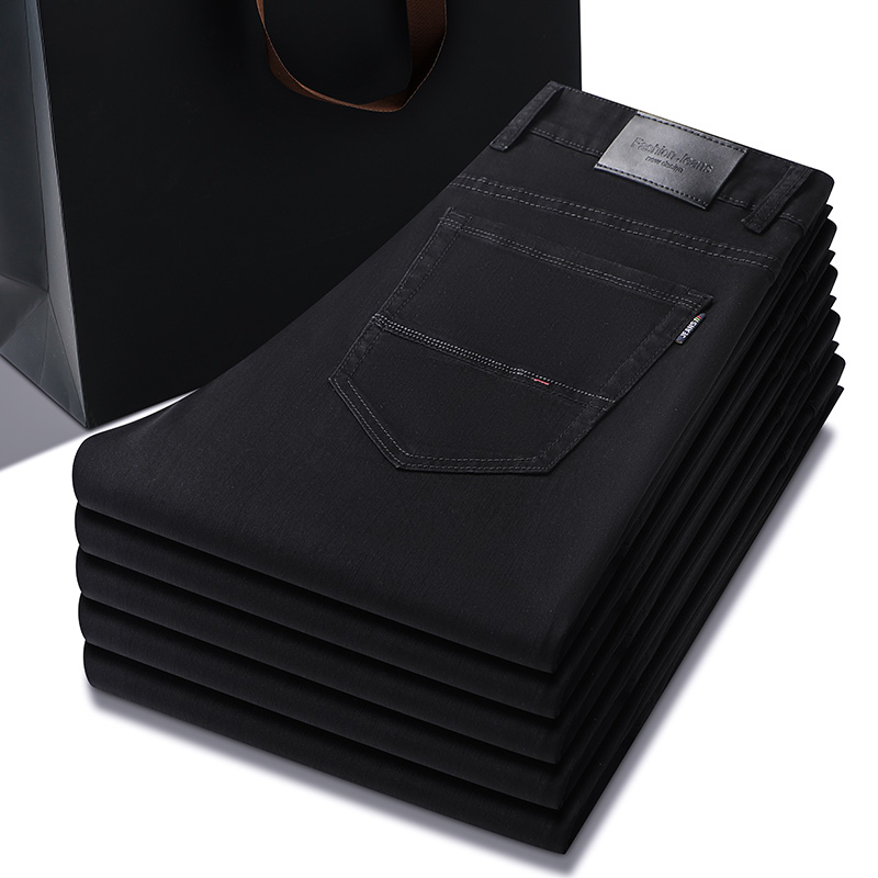 Pure Black Jeans Men's Summer  – Men Formal Wear With Jeans recenzja i cena