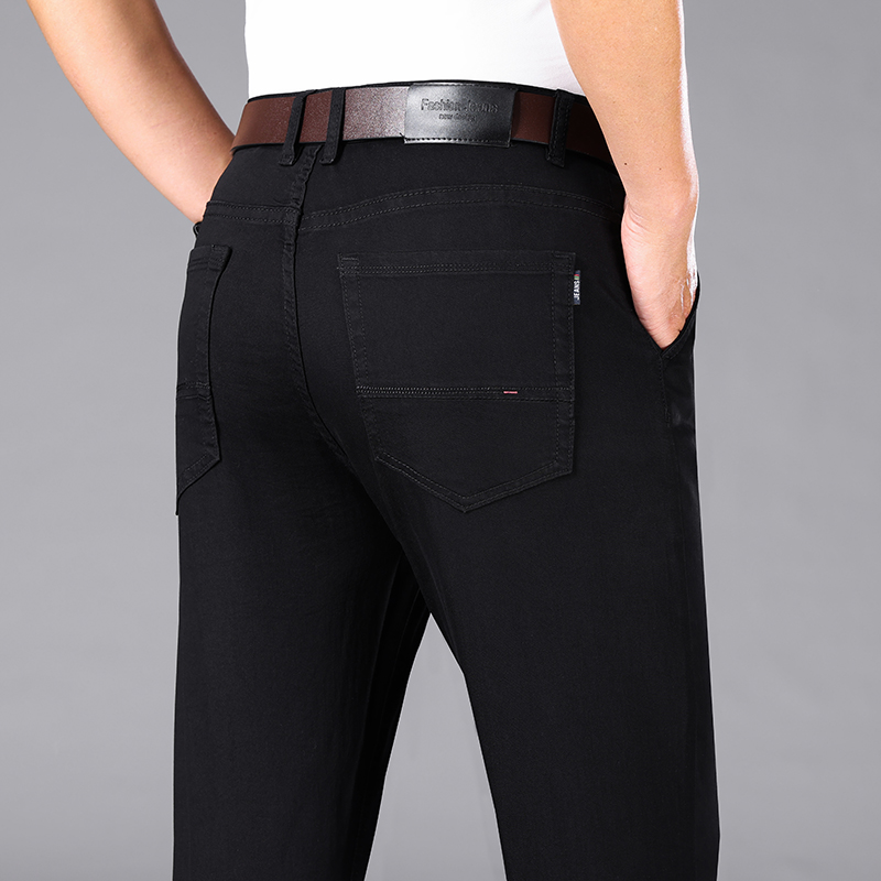 Pure Black Jeans Men's Summer  – Men Formal Wear With Jeans recenzja i cena