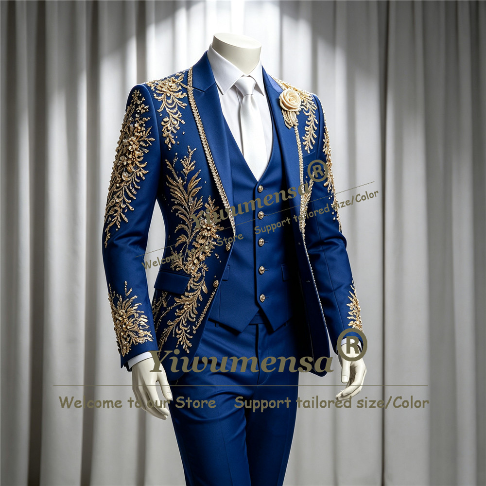 Luksusowy garnitur męski z kry – Men Formal Wear Wedding recenzja i cena