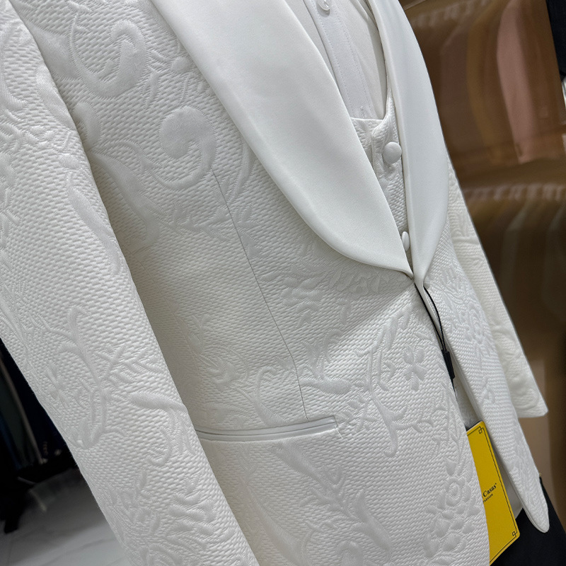 Męski garnitur ślubny biały 3- – Men Formal Wear Wedding recenzja i cena