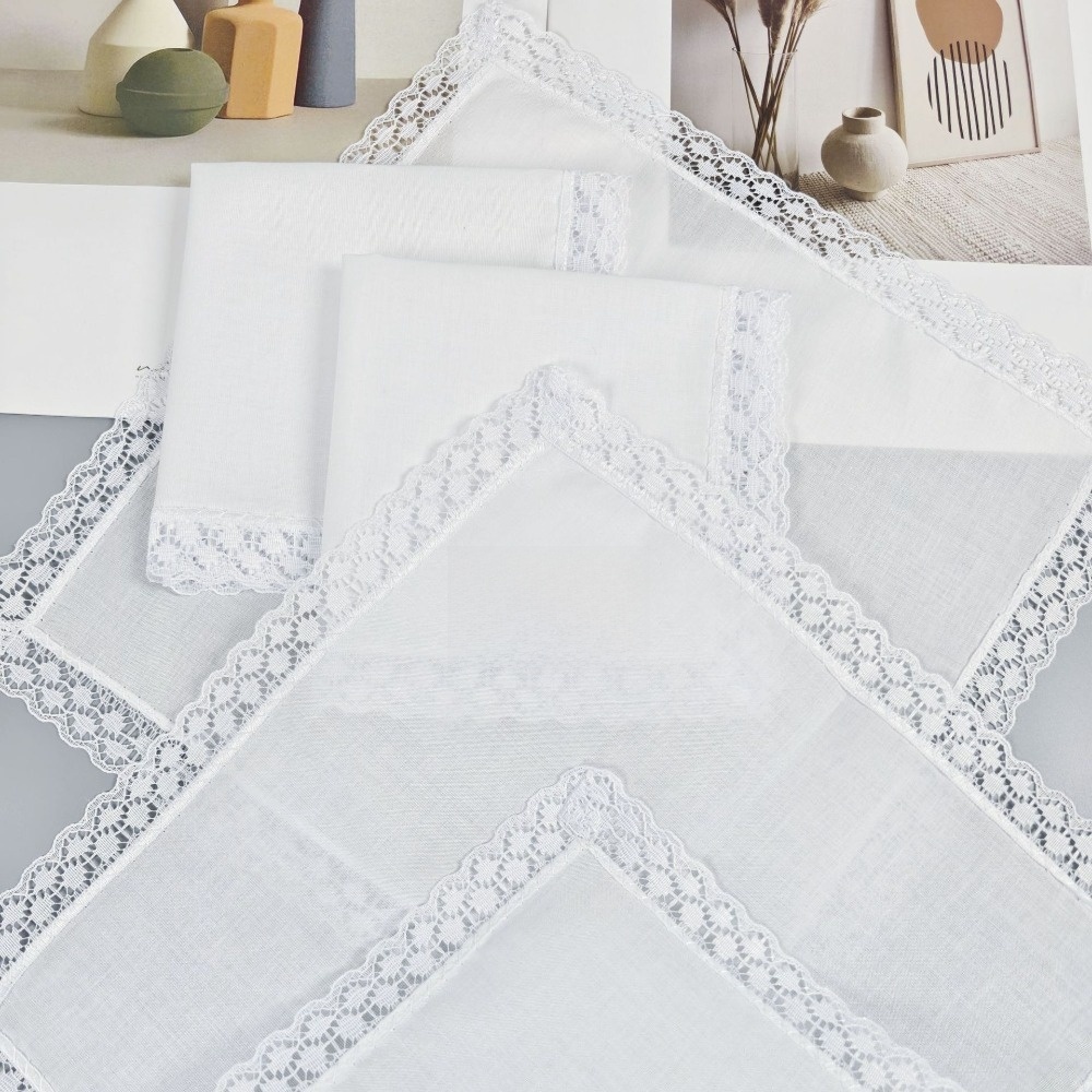 6 szt. Nowe, czysto białe, kor – Monogrammed Handkerchief recenzja i cena