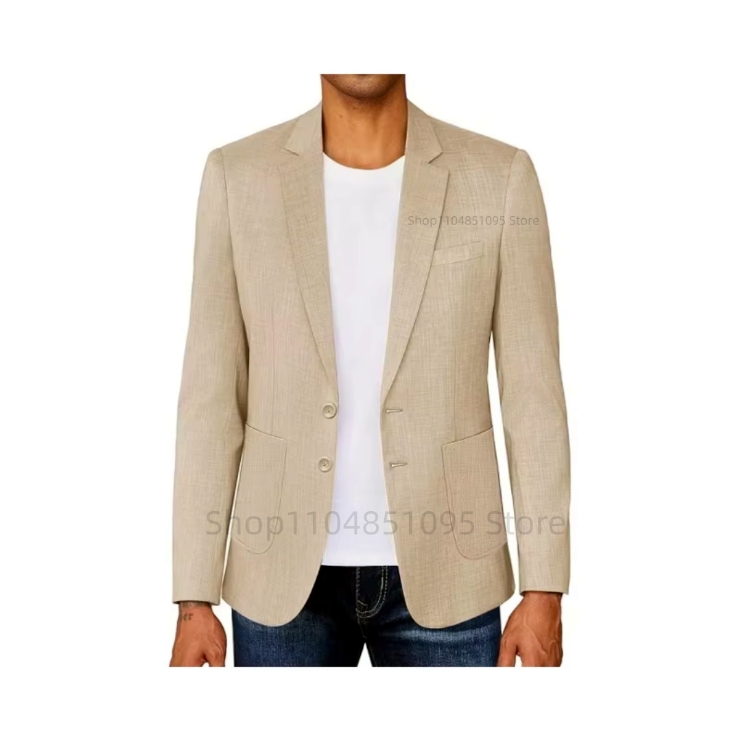 Beżowo-niebieska lniana maryna – Men Formal Wear In Summer recenzja i cena