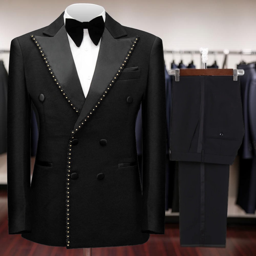 Dwurzędowe, zdobione koralikam – Men Formal Wear Wedding recenzja i cena