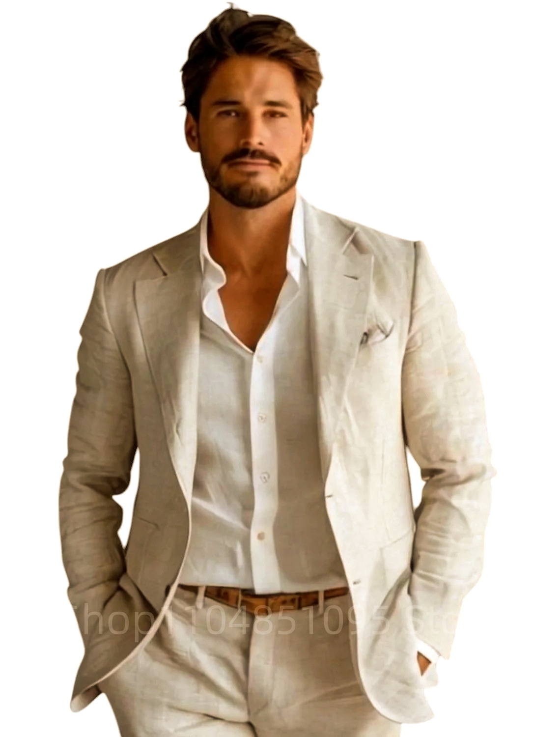 Niebieska, dopasowana lniana m – Men Formal Wear In Summer recenzja i cena