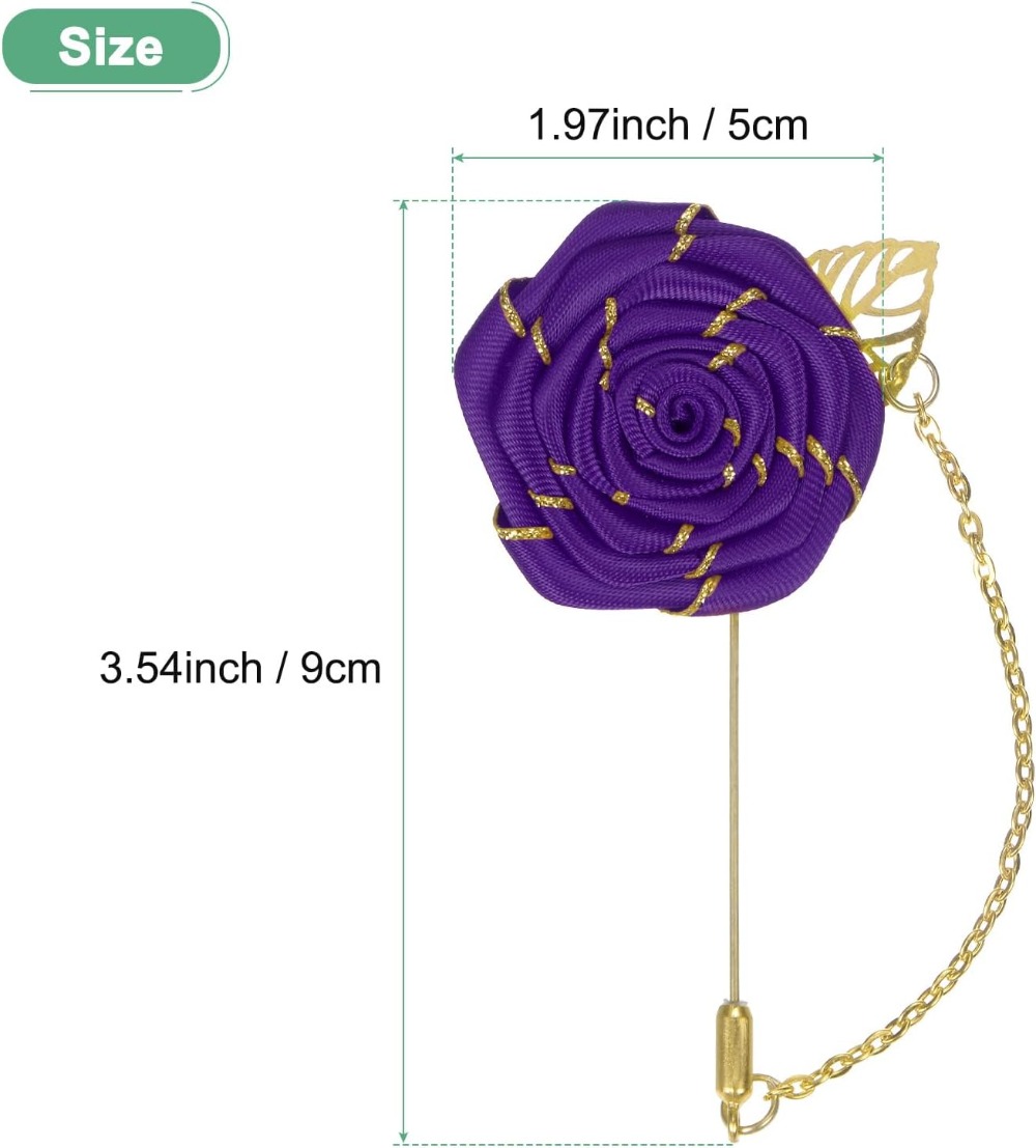 Broszka Róża, Kwiat Róży z Zło – Tuxedo Lapel Pin recenzja i cena
