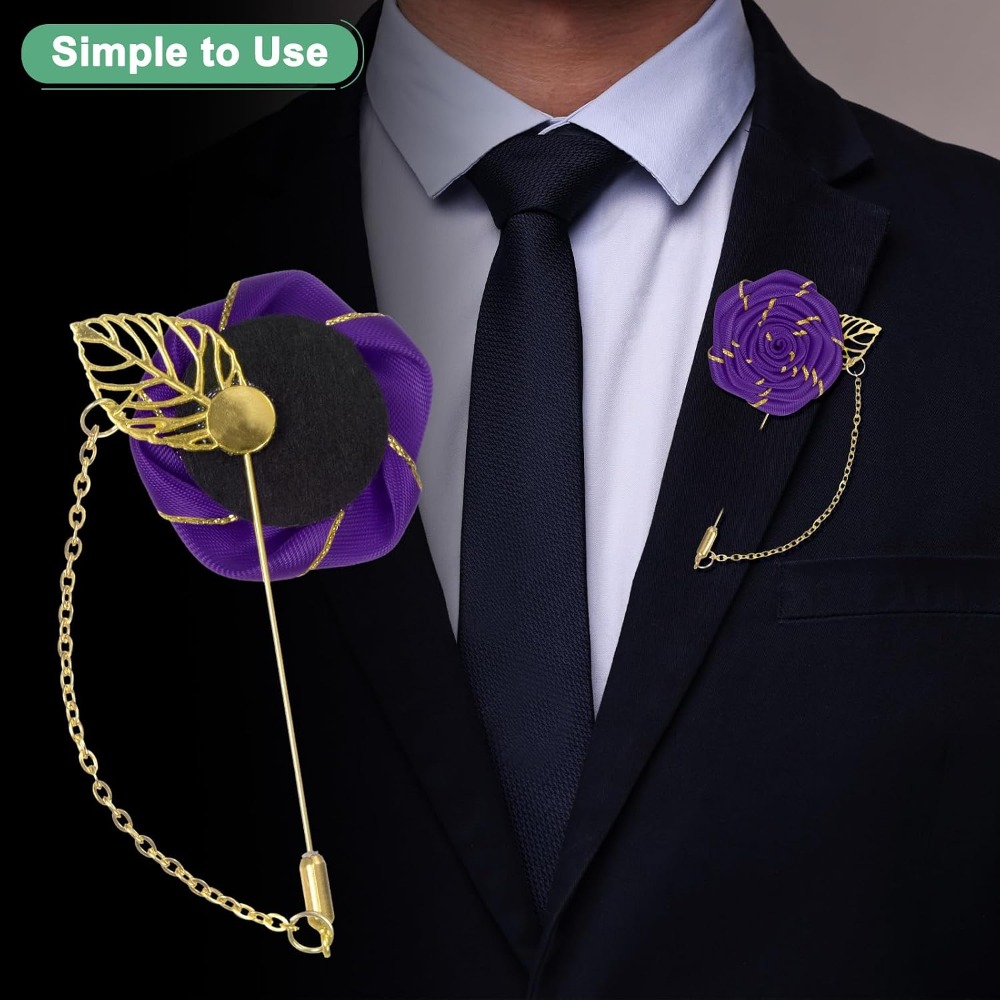 Broszka Róża, Kwiat Róży z Zło – Tuxedo Lapel Pin recenzja i cena